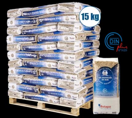 Pellets Butagaz en palé de 66 sacos de 15 kg